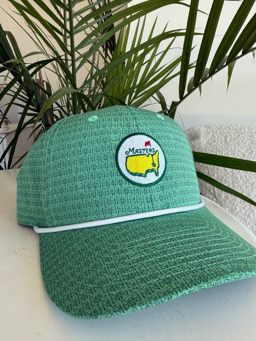 Masters Mint Green Logo Golf Cap with Yellow Emblem-all orders mail in 24 hrs!